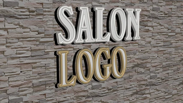 Salon Logo Texto Pared Texturizada Ilustración Para Belleza Cuidado —  Fotos de Stock