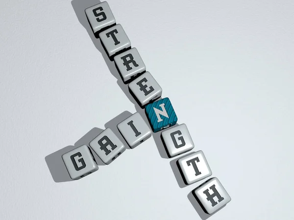 Gesund Werden Kreuzworträtsel Durch Würfelbuchstaben Stärken Illustration Für Geschäft Und — Stockfoto