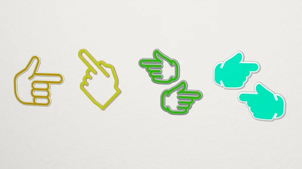 Point Ting Icons Set Illustration Background Finger — стоковое фото