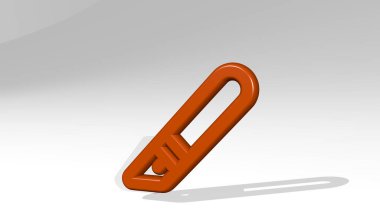 DESIGN Araç RAZOR Kesme 3D ikon döküm gölge, arkaplan için 3D illüstrasyon ve soyut