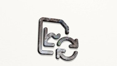 veri dosyası eşzamanlama duvardaki 3D simge, iş ve konsept için 3D illüstrasyon