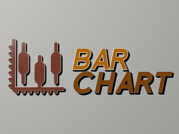 Bar Ícone Chart Texto Parede Ilustração Para Fundo Álcool — Fotografia de Stock