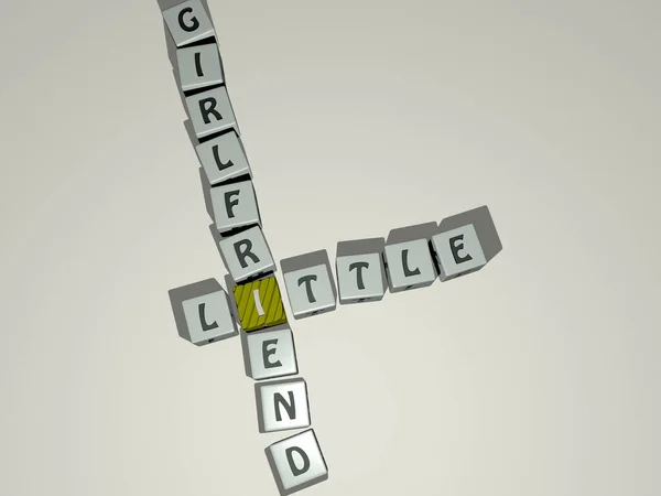 Petit Girlfriend Mots Croisés Par Dés Cubes Lettres Illustration Pour — Photo