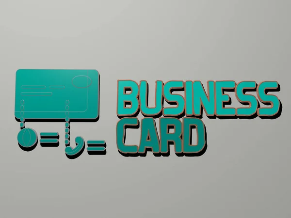 Business Card Icona Testo Sulla Parete Illustrazione Sfondo Concetto — Foto Stock