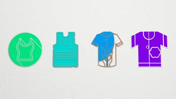 Shirt Iconen Set Illustratie Voor Shirt Achtergrond — Stockfoto