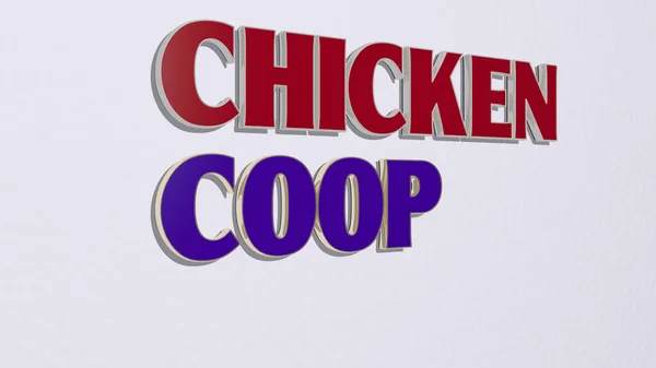 Текст Coop Chicken Стіні Ілюстрація Фону Їжі — стокове фото