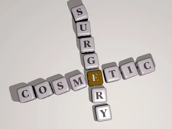 Cruciverba Chirurgia Estetica Con Lettere Cubiche Dadi Illustrazione Bellezza Sfondo — Foto Stock