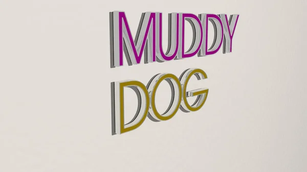 Matschiger Hundetext Der Wand Illustration Für Hintergrund Und Wasser — Stockfoto