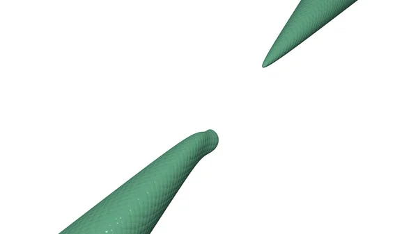 Ілюстрація Геометричної Форми Кольору Sea Green Білому Абстрактному Тлі Вигнута — стокове фото