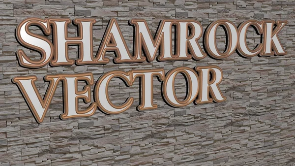 Shamrock Vektorový Text Texturované Stěně Ilustrace Pro Jetel Pozadí — Stock fotografie