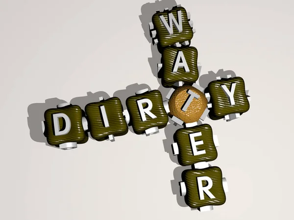 Dirty Water Crossword Colorful Cubic Letters Illustration Background Abstract — Stock Photo, Image