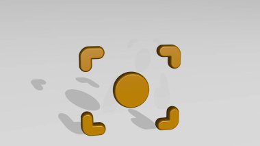 3B döküm gölgesine odaklan, arkaplan için 3B illüstrasyon ve seçici