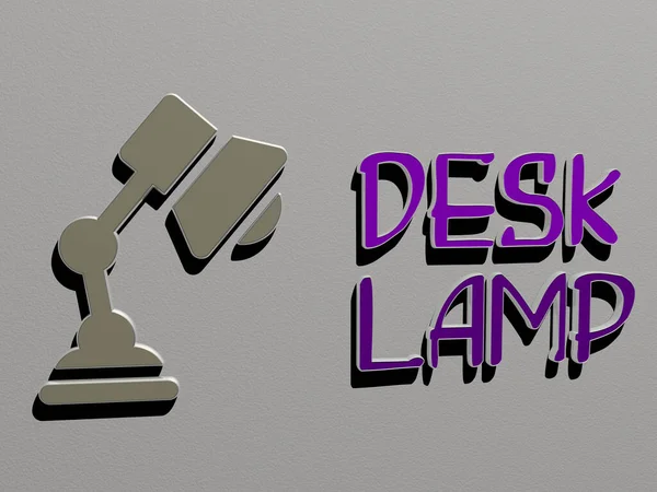 Ikona Lampy Biurkowej Tekst Ścianie Ilustracja Dla Biznesu Tła — Zdjęcie stockowe