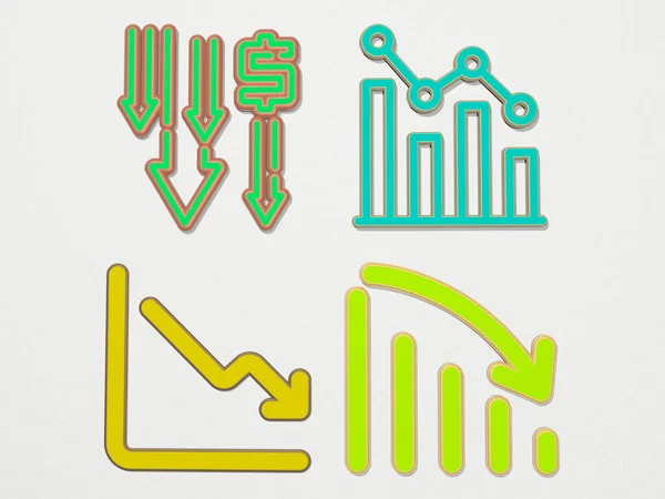 Loss Icons Set Illustration Concept Weight — Stock Photo, Image