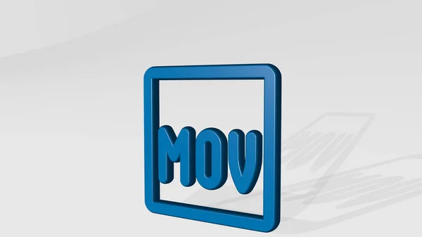Vide Dokumentum M4V Ikon Casting Árnyék Illusztráció Üzleti Háttér — Stock Fotó