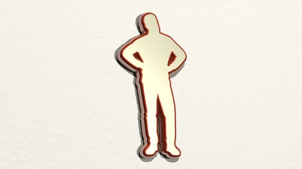 Значок Трехмерного Рисунка Man Трехмерная Иллюстрация — стоковое фото