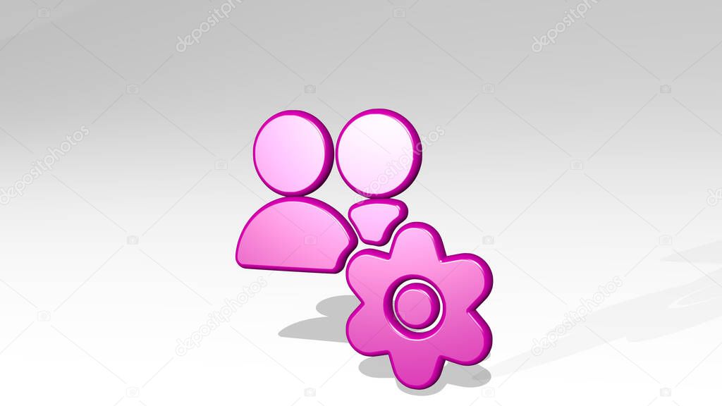MULTIPLE ACTIONS SETTING 3D icon casting shadow, 3D illustration for background and abstract