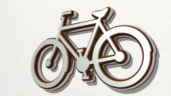 BIKE 3D drawing icon, 3D illustration for bicycle and background