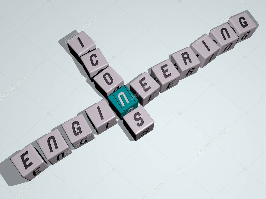 iconos de ingeniería crucigrama por letras de dados cúbicos