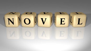 Zeminde küp zar harfleri, duvarda 3D simge, kitap ve koronavirüs için 3D illüstrasyon metni