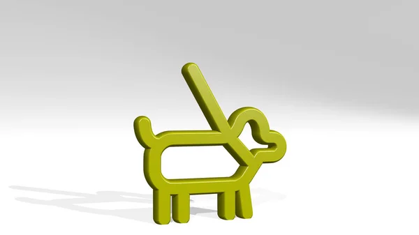 Dog Leash Icon Casting Shadow Illustration Animal Cute — Stock Photo, Image