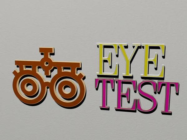 Image Graphique Eye Test Verticalement Avec Texte Construit Par Des — Photo