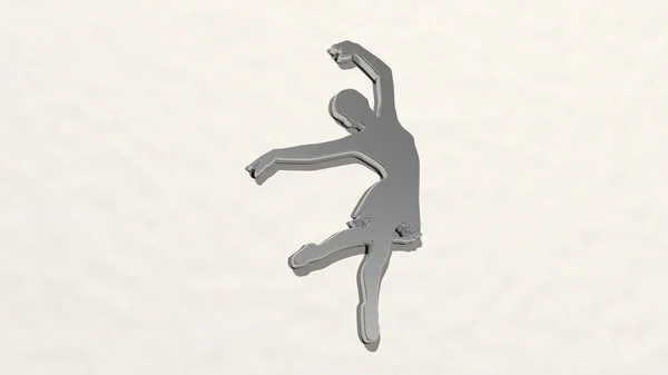 Mädchen Tanz Zeichensymbol Illustration Für Schön Und Hintergrund — Stockfoto