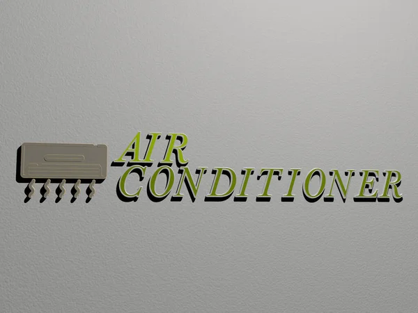 Ícone Condicionado Texto Parede Ilustração Para Fundo Avião — Fotografia de Stock