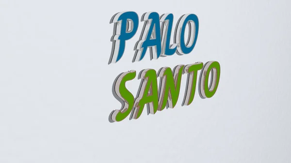 Palo Santo Text Stěně Ilustrace Pro Alt Kalifornii — Stock fotografie