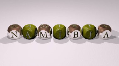 Namibya zar harfleri ve Afrika ve Afrika 'nın ilgili anlamları için renk geçişleriyle birleştirildi