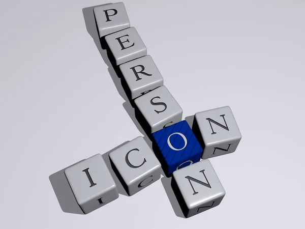 Icona Persona Cruciverba Lettere Cubiche Dadi Illustrazione Design Sfondo — Foto Stock