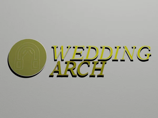 Wedding Arch Icon Text Wall Illustration Background Design — Stock Photo, Image