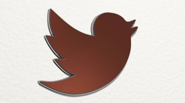 KUŞ 3D çizim simgesi, hayvan ve arkaplan için 3D illüstrasyon