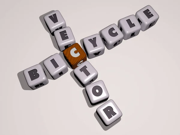 Bicycle Vector Kruiswoordraadsel Door Kubieke Dobbelstenen Letters Illustratie Voor Fiets — Stockfoto