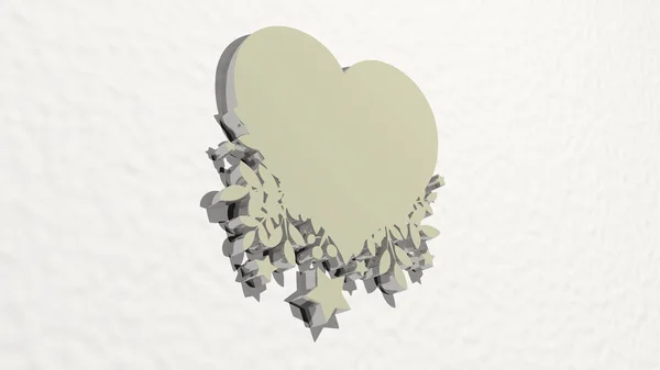 Herz Zeichensymbol Illustration Für Hintergrund Und Liebe — Stockfoto