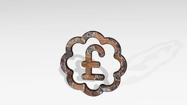 Currency Pound Bubble Ikona Stojící Podlaze Ilustrace Pro Podnikání Pozadí — Stock fotografie
