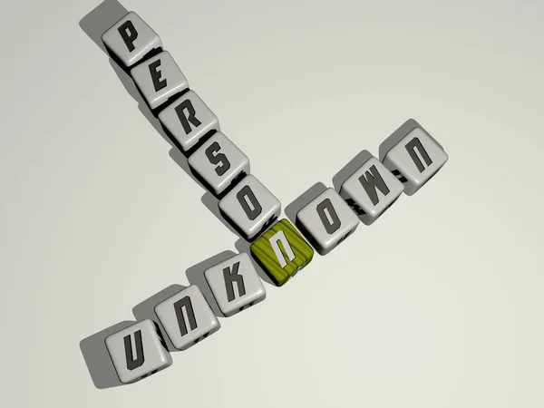Zur Person Kreuzworträtsel Mit Würfelbuchstaben Illustration Für Redaktion Und Hintergrund — Stockfoto