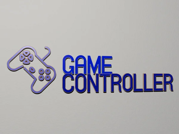 Game Controller Icon Text Wall Illustration Background Ball — Stock Photo, Image