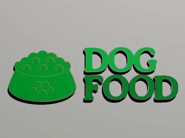 Dog Food Icon Text Wall Illustration Animal Cute — Stock Photo, Image