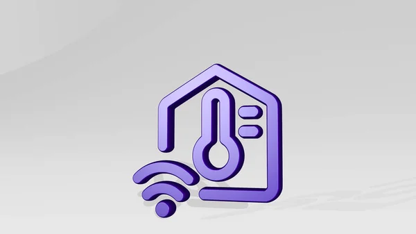 Sombra Fundição Ícone Temperatura Casa Inteligente Ilustração Para Telefone Negócios — Fotografia de Stock