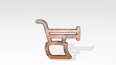 Zeminde duran 3D simge, arka plan ve çiftlik için 3D illüstrasyon