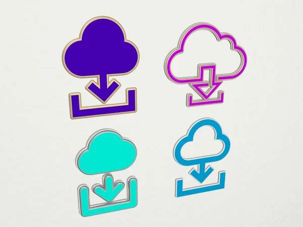 Downwards Icons Set Illustration Background Arrow — Stock Photo, Image