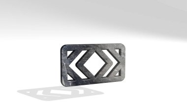 Yol İşareti OBSTRUCTION HORIZONTAL Zemin üzerinde duran 3D simge, arkaplan ve şehir için 3D illüstrasyon