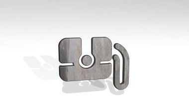 çanta zemin üzerinde duran 3D simge taşımak, arka plan ve konsept için 3D illüstrasyon