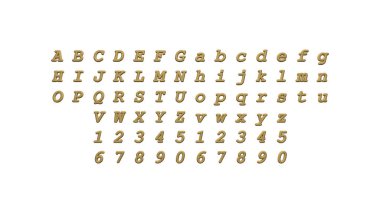 Her iki taraftaki perspektifler ve ışıklandırma eşleşen üç boyutlu resimlerle tam bir İngiliz alfabesi seti kelime kombinasyonları için beyaz bir arkaplan üzerine yerleştirildi