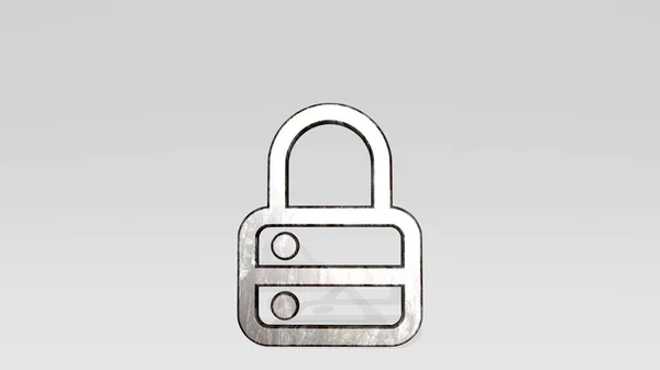 Security Lock Icon Standing Floor Illustration Concept Background — Stock Photo, Image