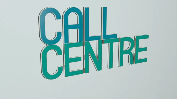 Call Centre Text Väggen Illustration För Telefon Och Företag — Stockfoto