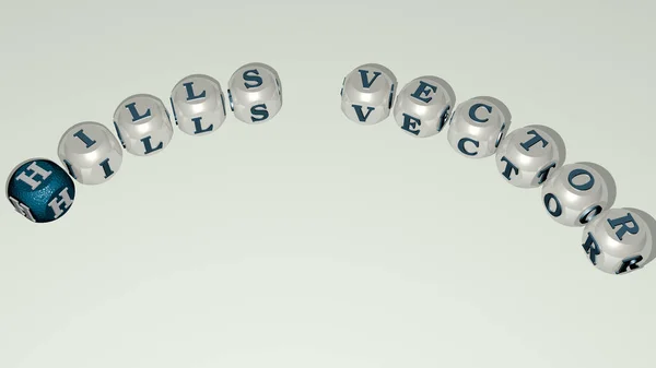 Hills Vector Tekst Van Dobbelstenen Letters Met Kromming Illustratie Voor — Stockfoto
