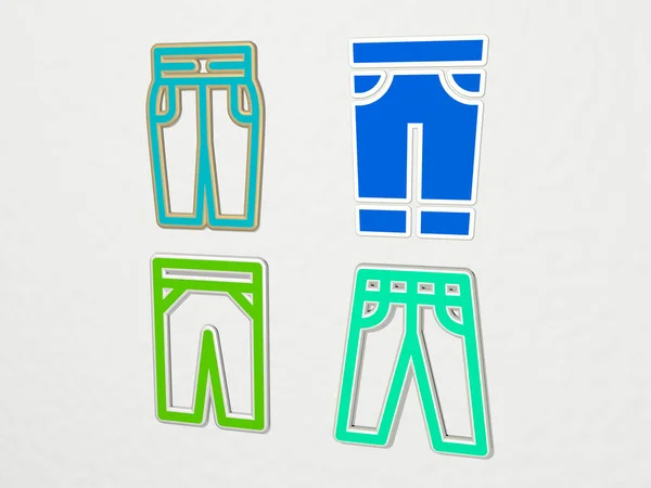 Jeans Iconen Set Illustratie Voor Achtergrond Blauw — Stockfoto