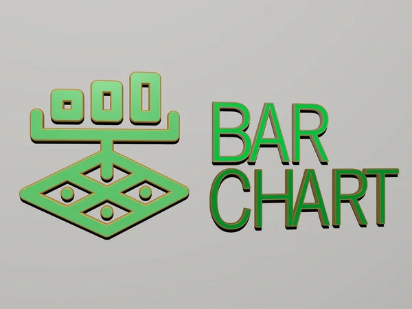 Bar Ícone Chart Texto Parede Ilustração Para Fundo Álcool — Fotografia de Stock